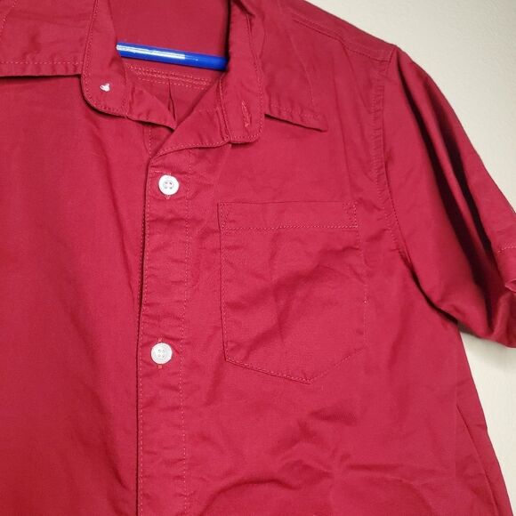 Spring & Gege Boys Preppy Formal Button Up Dress Shirt Burgundy Size Medium - Picture 3 of 11